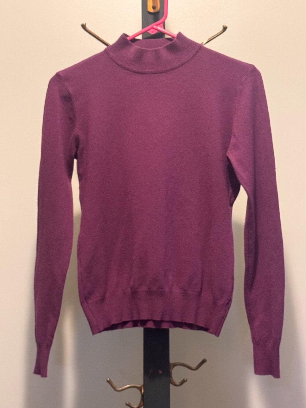 Vila Milano Purple Plum Mock Neck Sweater Women’s XS Long Sleeve
